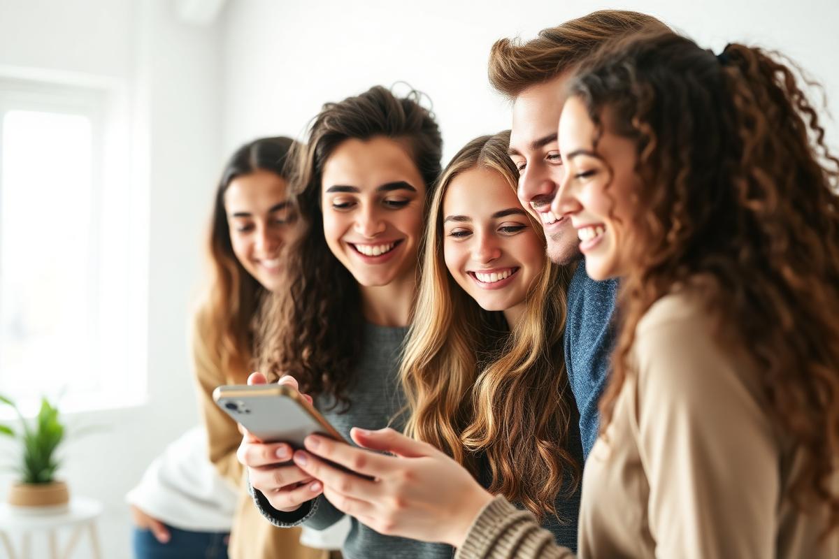 Creators celebrating growing follower counts on a smartphone